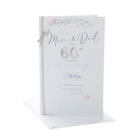 UK Greetings Mum & Dad 60th Anniversary Card With Envelope - Ribbon Design