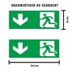 Emergency Exit Sign, Pack of 5, Premium Stickers, 24 cm
