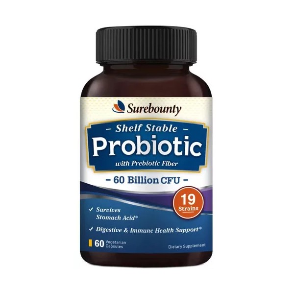 Surebounty Enzimas Digestivas Probioticos 60 Billones 60 Caps Eg E17 Sabor Sin Sabor