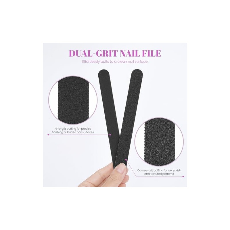 Nail Files Set,12PCS Professional Nail Files Double Sided Emery Board,Fingernal