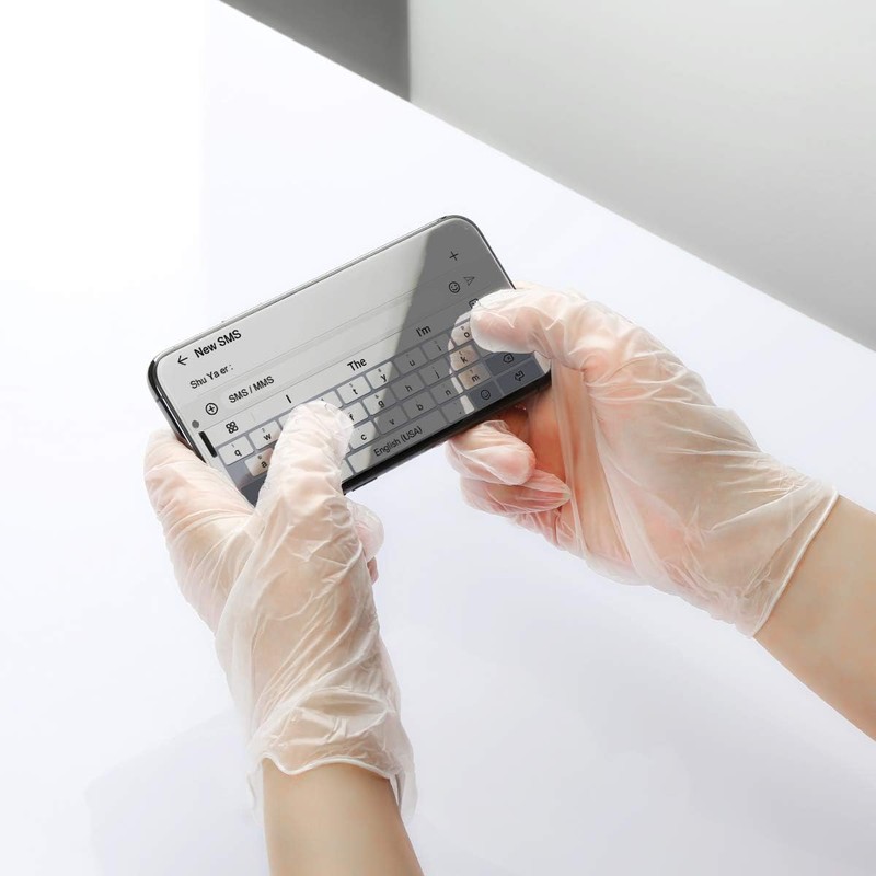 Aitsite 100Pcs Vinyl Disposable Gloves, Medium Clear Powder Free Gloves