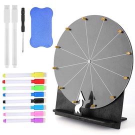 Dhqkqg Wheel of Fortune for Spinning, 29 cm Spinnings Prize Wheel, Lucky Wheel for DIY Design, Lucky Wheel with Stand, Lucky Wheel Toy with Marker Pen, for Carnival, Trade Fairs