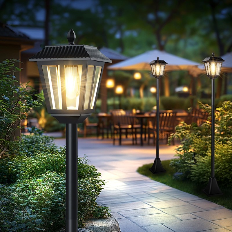 68" Solar Lamp Post Light Outdoor - 3000K Warm White,