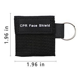 LSIKA-Z 100pcs CPR Face Shield Mask Keyring Emergency Kit Rescue Face Shields for First Aid or CPR Training (Black-100)