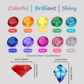 NLR [10pcs 4cm] Big Size Kids Diamond Toy, Acrylic Gem Set, Pirate Treasure Hunt Toy | Easter Egg Filler | Diving Instructor | Party Favors, Gift for Birthday/Christmas/Easter Prizes