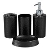 Bath Bliss Hammered Texture 4 Piece Bath Accessory Set in