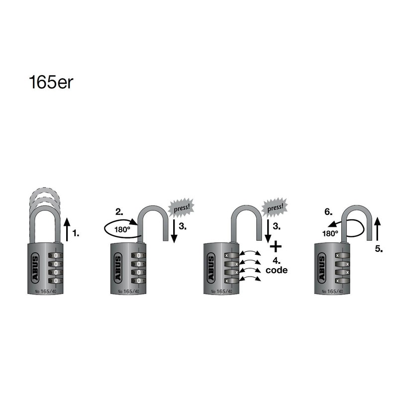 Abus 35020 Combination Padlock 165/40 mm Gold