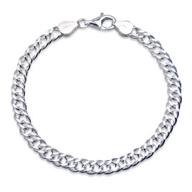 The Chain Company - Italian Rombo Sterling Silver 7.5" Inch 19.5cm Curb Bracelet