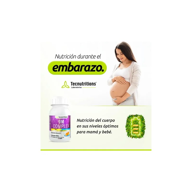 Suplemento Ácido Fólico 9m Complex Tecnu® Embarazo Lactancia Sabor Sin
