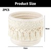2 Pack Cotton Rope Desktop Organizer,Makeup Brush Holder,Mini Storage Basket,