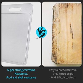 New Titanium Cutting Board with Grooves, Cutting Boards For Kitchen, Double-Sided Food-Grade Titanium Cutting Board For Cutting Meats, Fruits And Vegetables (11.41x7.87in)