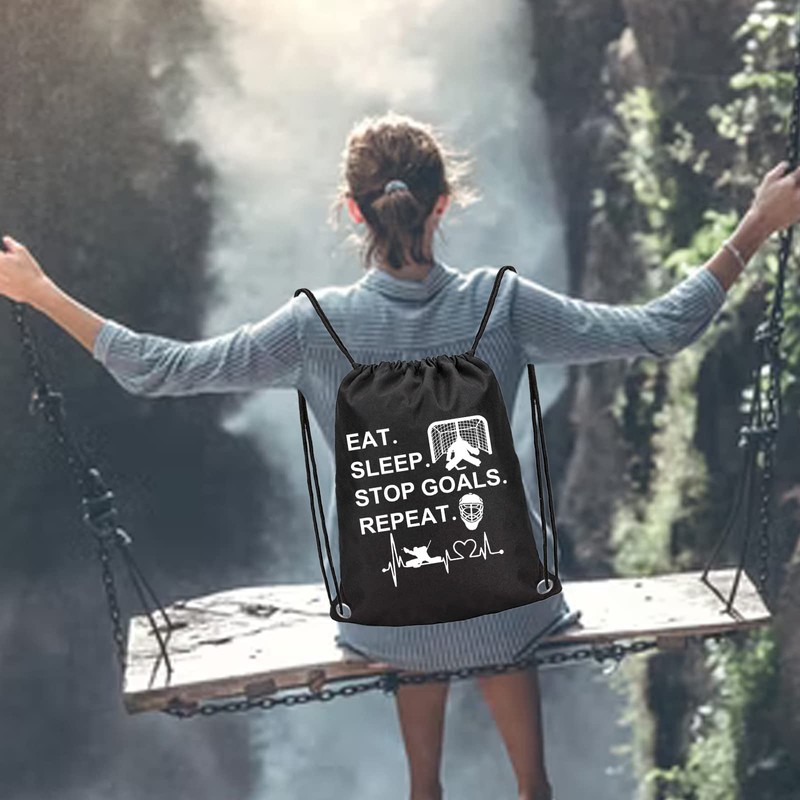 PXTIDY Hockey Bag Hockey Goalie Gift Eat Sleep Stop Goals