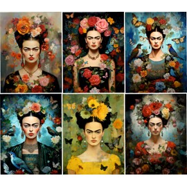 Frida Kahlo Style Reispapier, 20 x 26,5 cm (6 Blatt) – 6 x Découpage-Schönheitspapiere für Collagen, gemischte Medien, Kartenherstellung und Basteln, Decoupage von CRAFT KREATIVELY