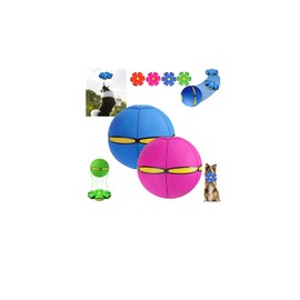 Transforming Saucer-Ball Toy, Doggy Discs Magic Ball, The Doggys Disc Balls for Large Dog, Magic Bouncing Dogs Balls, Lettuce Pets Doggy Disc Toy,for Large Medium Small Dogs (H,Six Lights)