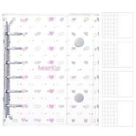 GOSO Sticker Book, Plastic Board, Transparent A7 Size, Mini Binder [Refill x 20], Clear Card Pocket, Notebook, Otaku Activity, Girls, Collage Notebook (White, A7)