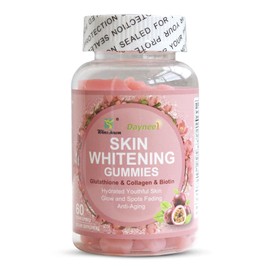 Wins Town Skin Whitening Gummies, with Glutathione, Collagen and Bioth, Hydrated Youthful Skin, Glow and Spots Fading, Anti-Aging, 60 Count