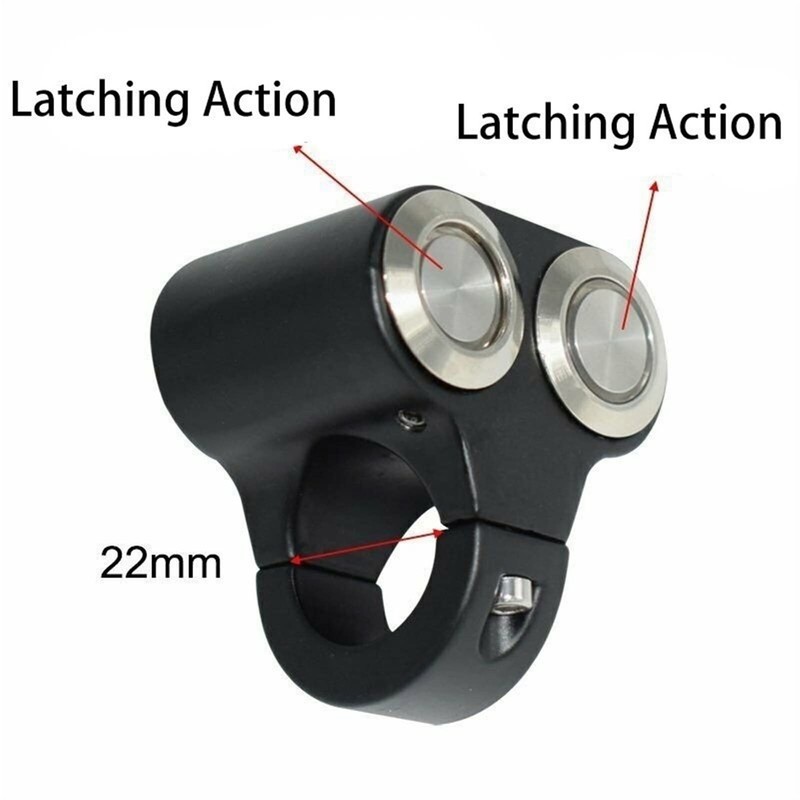 RAYANA Motorcycle Handlebar Switch 7/8" 22mm Aluminum Alloy Push Button