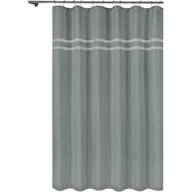 Kensie Trim Shower Curtain Kaia Diamond-Machine Washable-Water Repellent Fabric-Decorative Modern Bathroom Collection-70x72 Aqua, 70x72