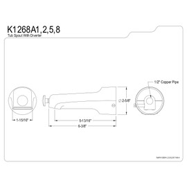 Kingston Brass K1268A8 Showerscape Tub Spout, Brushed Nickel
