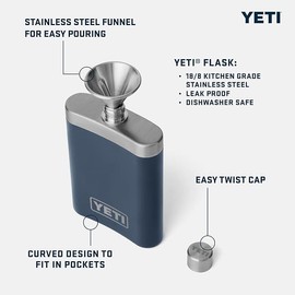 YETI Rambler Flask, Stainless Steel, 7 oz (207 ml)