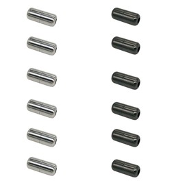 12 Pieces Metal Capsules Laces Buckle Elastic No Tie Fasteners Metal Capsule Lock Sports Shoe Lock, Black / Silver