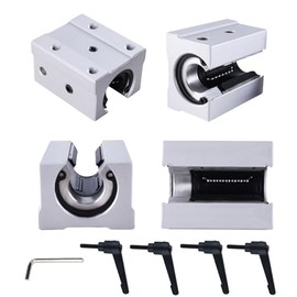 CNCYEAH SBR16UU 16 mm Linear Bearing Slide Block Open Linear Bearing Pillow Block Aluminium Linear Ball Bearing Slide Block with 4 Handles and 1 Wrench for SBR16 Linear Rail Pack of 4