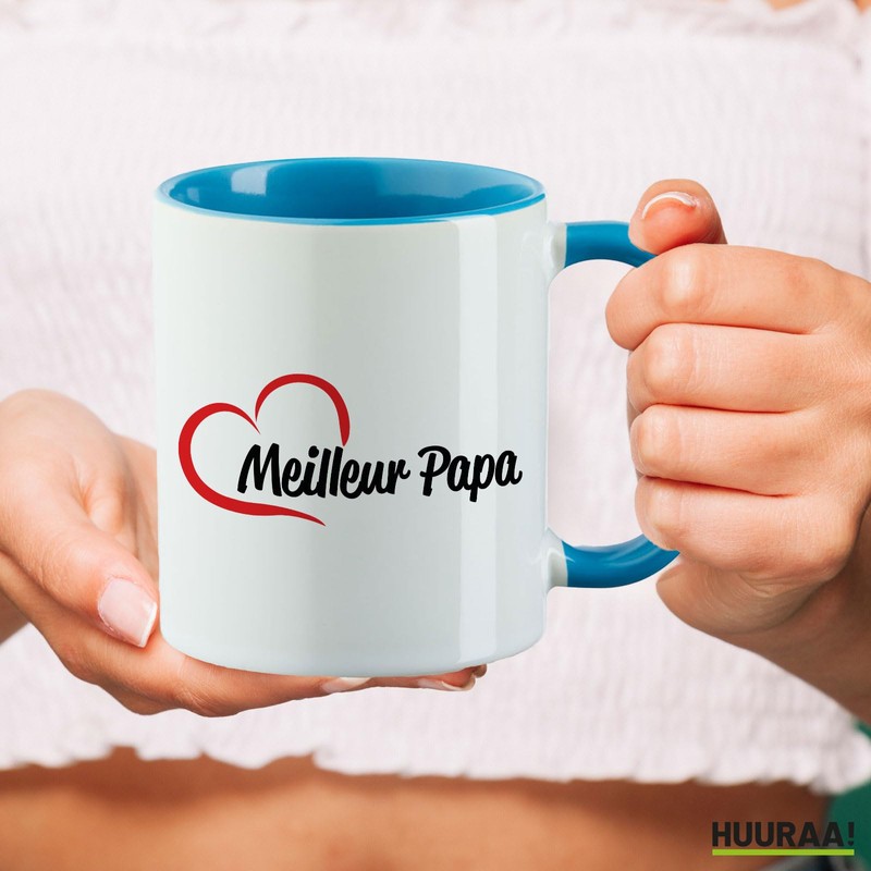 Huuraa Cup Meilleur Papa Gift Cup Blue 330ml Meilleur Papa