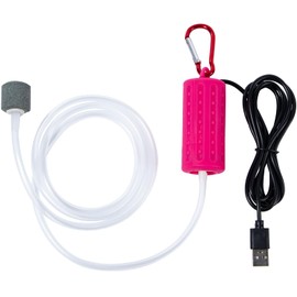 Useekoo USB Aquarium Air Pump, Ultra Durable & Quiet USB Nano Air Pump, Small Air Bubbler for Aquarium Fish Tank with Air Stone and Silicone Tube - Rose Red