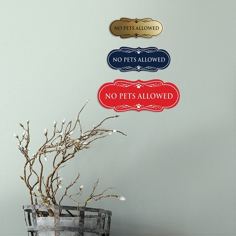 Designer Paws, No Pets Allowed Sign (Black) - Large 1