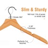 TOPIA HANGER Bamboo Wooden Hangers, Clothes Hangers with Rotatable Black
