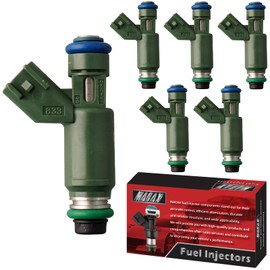 MACAX Set of 6 Fuel Injectors C2S8062 852-12234 Replacement Compatible with Jaguar X-Type 2.5L 2002-2005 3.0L 2002-2008 V6 - Replaces 1X43-AB 195500-4011
