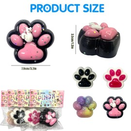 4pcs Cat Squishy Paw Cat Paw Squishy Toys Cute Squishies Sensory Mochi Toys Colorful Fidget Toys for Party Favors Fidget Gifts for Adults Kids