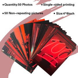 50PCS Red Neon Aesthetic Pictures Wall Collage Kit, Neon Red Photos Collections Collage Dorm Decors for Girl Teens and Women, Trendy Wall Prints Kit, Small Posters for Room Bedroom Aesthetic
