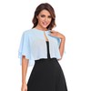 Pukguro Light Blue Shawl Wraps for Women Chiffon Sheer Capelets