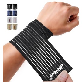 HiRui - Paquete de 2 correas de soporte de muñeca de alta elasticidad, vendaje de compresión para muñeca - Muñequeras para túnel carpiano, artritis, t