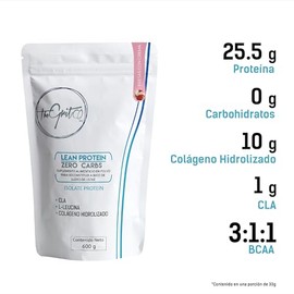 The Grit Co Zero Carb, Proteína de Suero de Leche con Colágeno, Strawberry, 600 gr