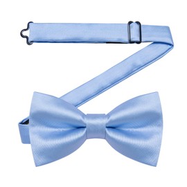 YourTies Blue Bow Ties for Men Bowties Pretied Baby Blue Solid Color Satin Bow Tie Formal Business Tuxedo Adjustable Bowtie for Wedding Party Sky Light Blue