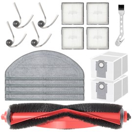 DianSung Accessory Replacement for Roborock Q10 S5 / Q10 S5+ Vacuum Cleaner Replacement Part, 1 Main Brush, 4 Wipes, 2 Dust Bags, 4 Side Brushes, 4 Filters