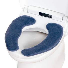 OKA Easy Toilet Seat Cushion, Angers, U/O, Washing/Heating Type, Navy (Perfect Fit, 3D Structure, Washable, Adsorption, Warm)