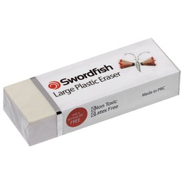 Swordfish Large Eraser and Zinc Single-Hole Pencil Sharpener [Pack of 1] 40284, Silver