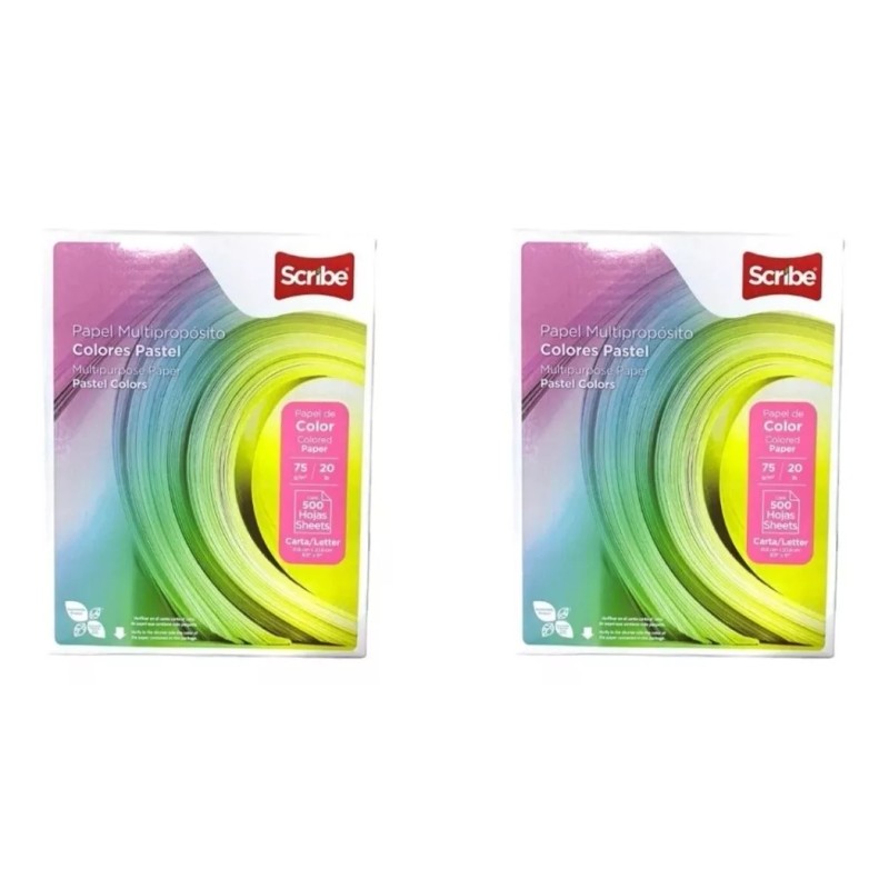 Scribe Papel Bond Scribe Tamaño Carta Color Azul 500 Hojas