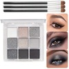 EONFAVE Smoky Eyeshadow Palette - 9 Colours Black Grey White