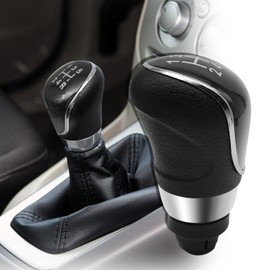 ramuel Gear Shift Knob Compatible with Ford Fiesta MK7, Focus MK2 FL, Focus MK3, C-Max, S-Max, Mondeo MK4,Kuga 5 Speed Manual Stick Shifting Handle, Replacement Head Shifter Knob (Black)