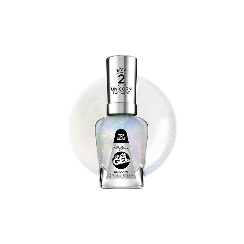 Sally Hansen Miracle Gel Nail Polish, Unicorn Top Coat, 0.5