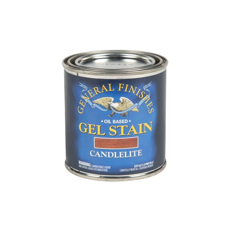 General Finishes Oil Base Gel Stain, 1/2 Pint, Candlelite