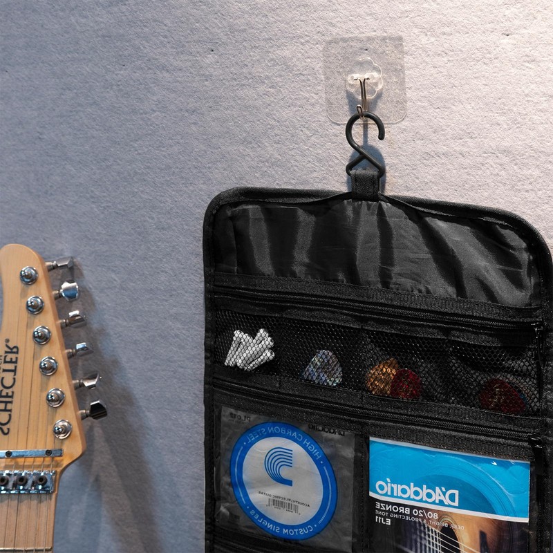 Musiin Guitar Accessory Organizer Bag, Foldable Easy Access Pockets Case,