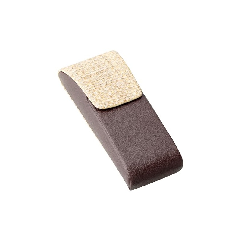 meigan 2578-02 Glasses Case, Semi-Hard Case, Vertical, Slim, Stylish, Faux