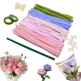 Zixrmor 400 Pieces Pipe Cleaners for Crafts - Premium Craft Set for Pipe Cleaners Flowers in 5 Colours DIY Bouquets Pipe Cleaners for Crafts Creative Projects (Pink)