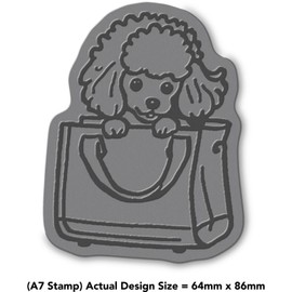 A7 'Toy Poodle in a Handbag' Unmounted Rubber Stamp (RS00054199)