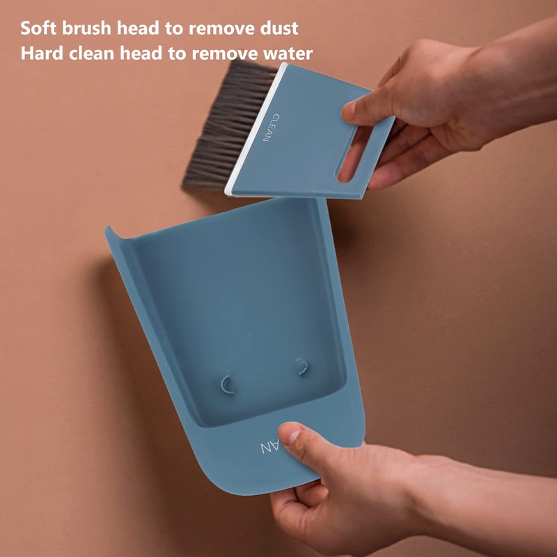 Small Table Dustpan Brush Set, 2 Brushes and 1 Dustpan